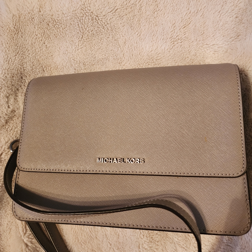 Gray Michael Kors crossbody purse